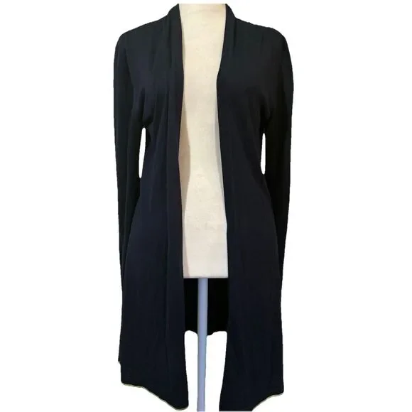 41 Hawthorn Womans Cardigan Top Blue Size Medium Solid Long Sleeve Open Front - Picture 1 of 6